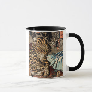 龍虎, 国芳 Tiger u. Drache, Kuniyoshi, Ukiyo-e Tasse