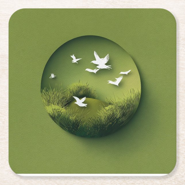 초 록 액 자 RECHTECKIGER PAPPUNTERSETZER (Vorderseite)