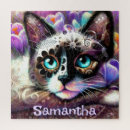 Recherche de chaton siamois puzzles Blanc