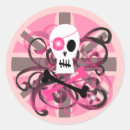 Recherche de pirate rose autocollants Crâne et os