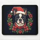 Recherche de noël terrier tapis souris Chapeau santa