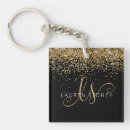 Recherche de noir or porteclés Monogrammé