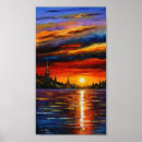 Suche nach ölgemälde mit sonnenuntergang poster Fluss