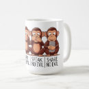 Recherche de trois singes tasses Entendre le mal