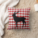 Recherche de cerf noir coussins Rouge
