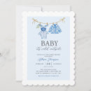Recherche de clothesline baby shower invitations Bleu