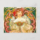 Suche nach alphonse mucha blumen postkarten Frau