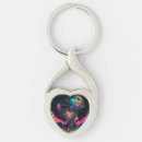 Recherche de coeur brillant porteclés Coloré