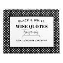 Recherche de noir et blanc calendriers Typographie
