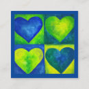 Recherche de coeur bleu cartes visite Vert