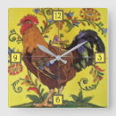 Recherche de coq rouge horloges Jaune