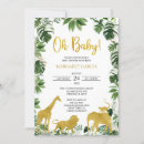Recherche de green gold baby shower invitations Animaux de safari