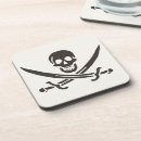 Recherche de pirate dessous de verres Crâne et os