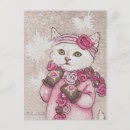 Recherche de chaton rose cartes postales Aquarelle