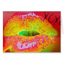 Recherche de lèvres colorées cartes postales Rouge