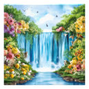 Recherche de montagnes de cascade posters Aquarelle