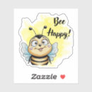 Recherche de abeilles drôles autocollants Abeille heureuse