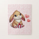 Recherche de lapin rose puzzles Mignon