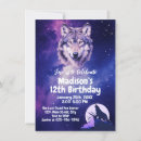 Recherche de loup lune invitations Cosmique
