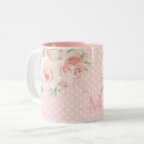 Recherche de belle fleur rose tasses Monogramme