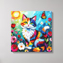 Recherche de chats colorés toiles Fleurs