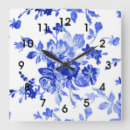 Suche nach vintage blumenmuster wanduhren Blau