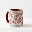 Recherche de toile rouge tasses Vintage