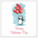 Recherche de amour pingouin autocollants Aquarelle
