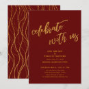 Recherche de bordeaux et or mariage invitations Moderne