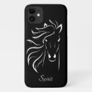 Recherche de silhouette de cheval iphone coques Noir