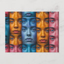 Recherche de visage humain cartes postales Coloré