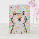 Recherche de chat gris vœux cartes Mignon