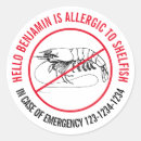 Recherche de mollusques et crustacés autocollants Allergie alimentaire