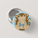 Recherche de singe bleu badges Baby shower