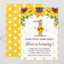 Recherche de tournesol anniversaire invitations Fille premier anniversaire