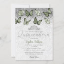 Recherche de papillons argentés invitations Quinceanera