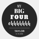 Recherche de anniversaire 40 autocollants Noir et blanc