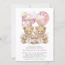 Recherche de nounours baby shower fille invitations Rose