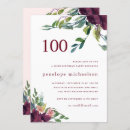 Recherche de anniversaire 100 ans cartes invitations Aquarelle