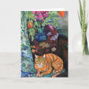 Recherche de bouquet et un chat vœux cartes Fleurs