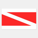 Recherche de drapeau de plongée autocollants Rouge