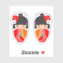 Recherche de poupée kokeshi autocollants Fille