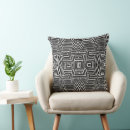 Recherche de tissu de boue coussins Noir et blanc