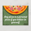 Recherche de pizza drôle cartes postales Typographie