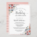 Recherche de pink floral anniversaire invitations Aquarelle florale