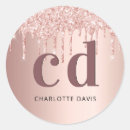 Recherche de goutte autocollants Rose doré