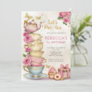 Suche nach tea party birthday einladungen Rosa und gold