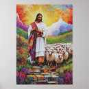 Suche nach jesus mit schafen poster Spirituell