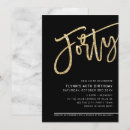 Recherche de or et noir anniversaire invitations Glamour