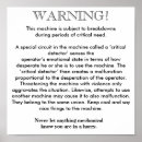 Recherche de machines posters Panne